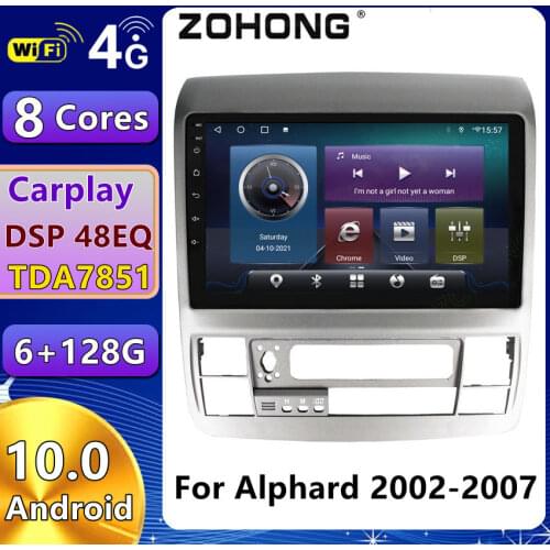 DSP 4G Android 10 For Toyota Alphard 2004+ Head Unit GPS Autoradio Stereo Car Radio Multimedia Video Player DVD Navigation 2 Din
