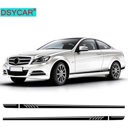 DSYCAR 1Pair Fashion Car Side Skirt Decal Sill Door Side Decal Stickers Vinyl Door Side Stickers for W204 Multi Colors