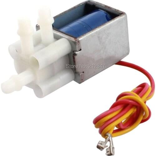 DC 12V 3 Way 4mm Connector Gas Magnet Solenoid Electromagnet Valve
