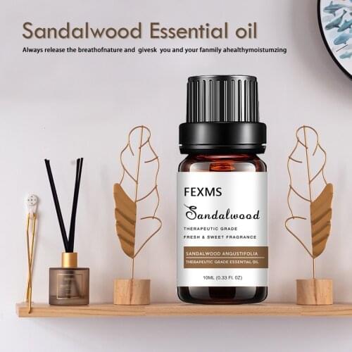 Indian Sandalwood Essential Oil For Skin Care 100% For Diffuser, Hair, Aromatherapy, Bath, Massage, Relax & Perfume 10ml