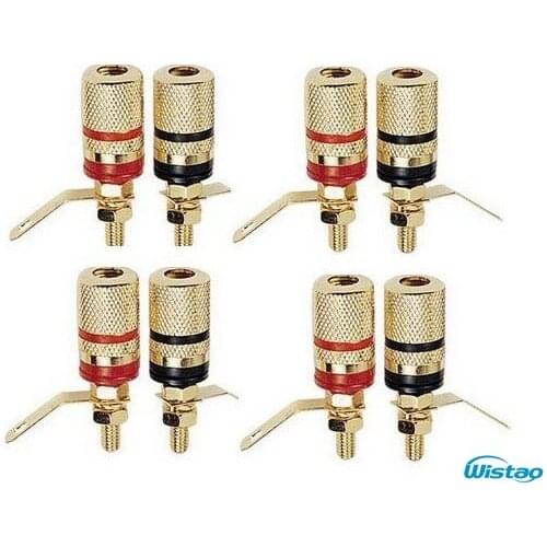 IWISTAO Terminal 4pcs / lot for Speaker Enclosure Gold Plating Zinc Alloy Easy Install Plastic HIFI Audio DIY Free Shipping