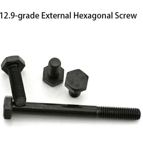 M12M14M16M18 12.9-grade External Hexagonal Screw Alloy Steel High-strength Outer Hexagonal Half Tooth Bolt 2PCS