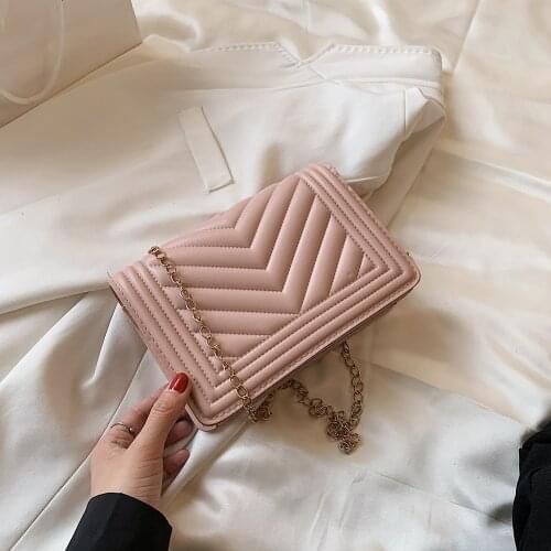 Fashion Women PU Leather Embossing Shoulder Crossbody Messenger Bag Casual Ladies Chain Solid Color Small Flap Handbags Purse