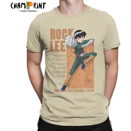 Fashion Rock Lee Taijutsu Drunken Master T-Shirts for Men O Neck Cotton T Shirts Short Sleeve Tees Plus Size Clothing