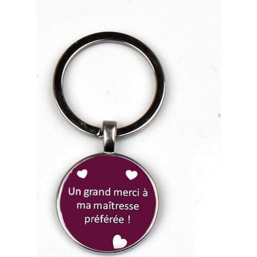Fashion charm Merci Maitresse keychain Un grand merci a ma Maitresse text Statement KeyRings men women jewelry favorite gift