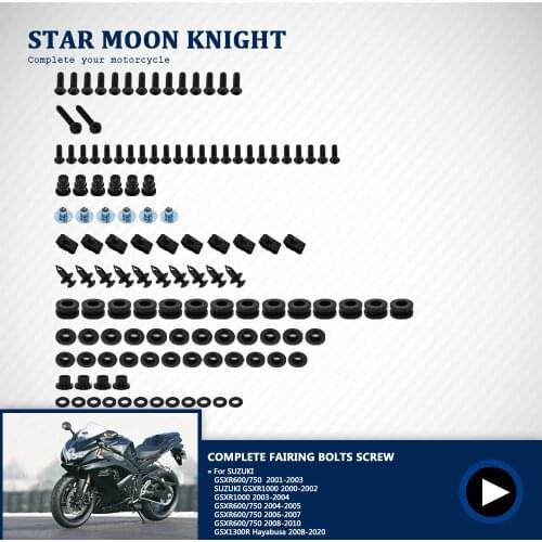 Motorcycle Complete Fairing Bolts Screw Fastener Fixation Kit For SUZUKI GSXR600 GSX-R 600 GSX-R 750 GSXR1000R Hayabusa GSXR1000
