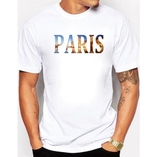 New PARIS City Design Male Novelty Men T shirt Cotton O neck Hip Hop T shirt Men Casual Short Sleeves T-shirt Men Brand Clothing