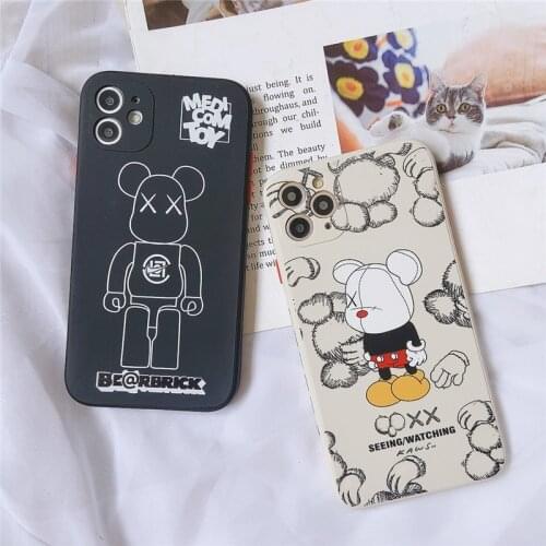For iphone11promax XSmax XR 12mini 12promax 8plus Cell phone case Cartoon Simple Soft Glue Soft shell Protective sleeve