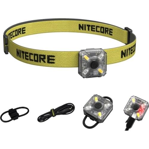 NITECORE NU05 USB Charging Headlamp 4* High Performance LEDs max 35 Lumens White/Red Light headlight search rescue bicycle light