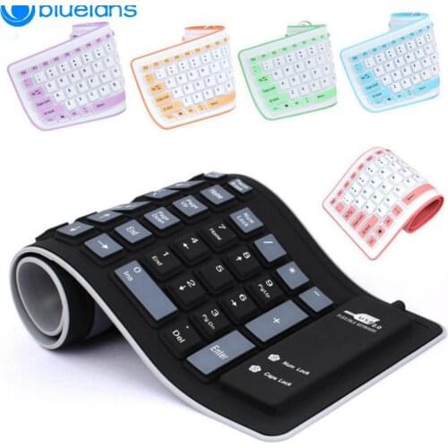 New Foldable Silicone USB Wired Silicon Flexible Soft Waterproof Roll Up Silica Gel Gamer Keyboard for PC Laptop Notebook