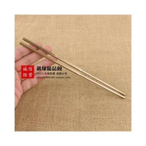 A pair of pure brass chopsticks to prevent vitiligo and supplement copper