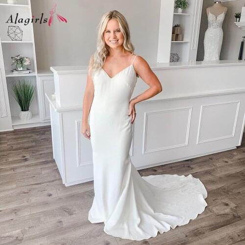 Simple Wedding Dress 2021 Spaghetti Strap Wedding Party Dress Court Train Wedding Dresses Bridal Dress Wedding Gown
