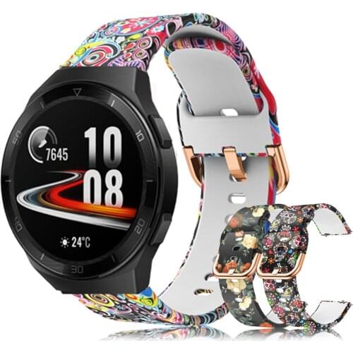 22mm Watch Band Strap for Huawei GT 2E 46mm silicone pattern watch belt Bracelet 22mm sport Wriststrap for Huawei Huawei gt2e