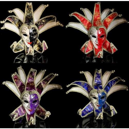 Halloween luxury retro mask clown knight hip hop mask man sex lady masquerade prom mask Venice party decoration