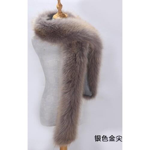 Faux Fox Fur Scarf Long Fur Collar Scarf Female Winter Raccoon Fur Hat Fake Collar Long Shawl Cloak