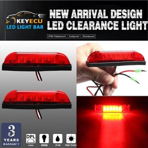 KEYECU 2PCS Red LED Strip Light Maker Light 4" Great Utility Light Indoor & Outdoor Lighting universal use on any application