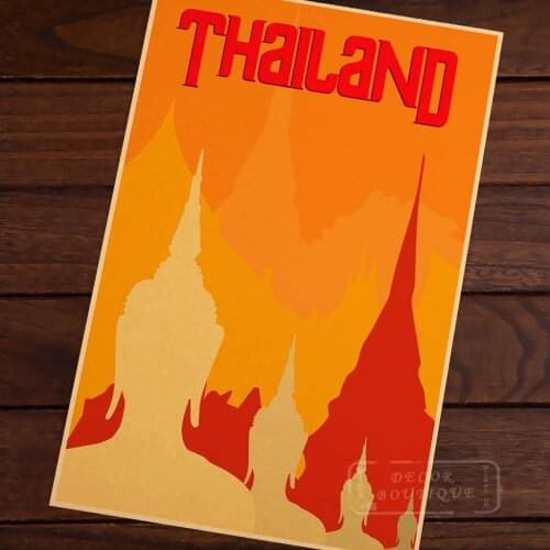Chiang Mai Thailand Thai View Travel Landscape Vintage Retro Kraft Canvas Poster DIY Wall Stickers Posters Home Decor Gift