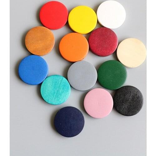 10 PCS 15-20-25-30mm Fashion Round Wooden Beads Connectors Charms DIY Handmade Accessories For Jewelry Making