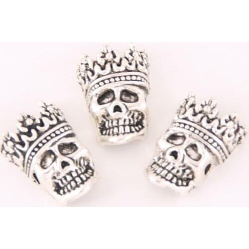 10 Pcs Silver Color Skeleton Body Skull Charm Bracelet Necklace Jewelry Making Handmade DIY
