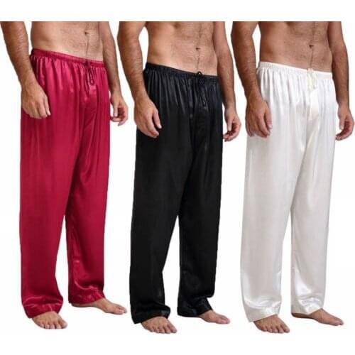 2018 New Fashion Hot Popular Mens Silk Satin Pajamas Pyjamas Pants Sleep Bottoms Nightwear Trousers
