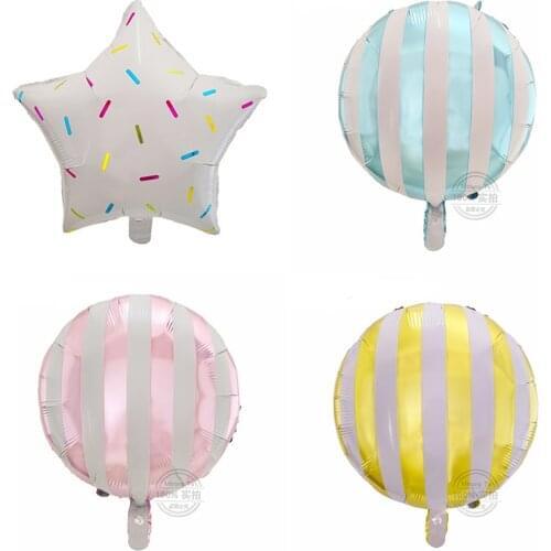 5pcs 18inch Candy Stripe Foil Balloons Baby Shower Birthday Wedding Party Decoration New Year Decor Child Gifts Globos