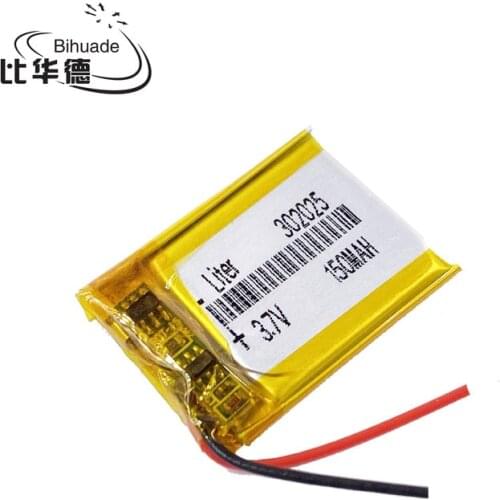 5pcs/lot Good Qulity 3.7V,150mAH,302025 Polymer lithium ion / Li-ion battery for TOY,POWER BANK,GPS,mp3,mp4
