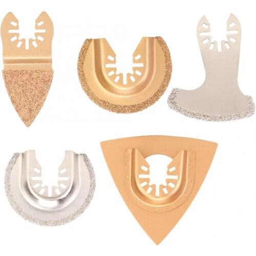5Pcs Carbide/Diamond Saw Blade Oscillating Multitool Woodworking Grinding Cutting Tool Multi Blade Replacement For Electric Saw