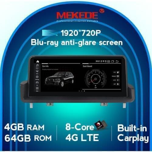 10.25'' 4+64G Carplay 4G LTE Android 10 Car dvd radio multimedia Player GPS Navigation for BMW E90 E91 E92 E93 Idrive 1920*720