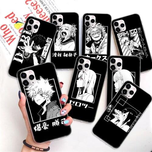 Anime My Hero Academia Deku Bakugou Phone Case for Iphone 11 12 Mini Pro 8 7Plus XS MAX SE XR Boku No Hero Academia Fundas Coque