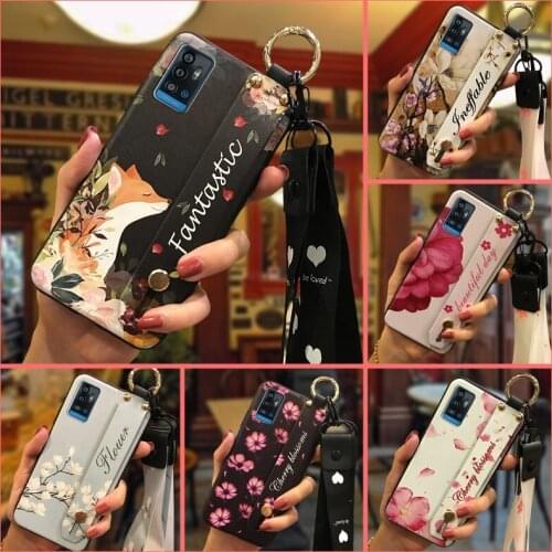 Soft Lanyard Phone Case For ZTE Blade A71 New Arrival For Girls Fashion Design Durable Shockproof