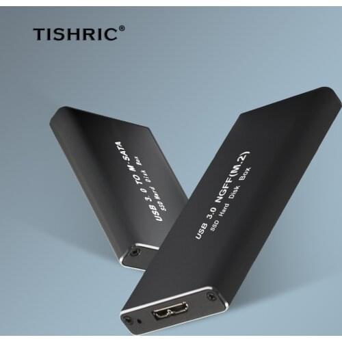 TISHRIC Msata Case USB 3.0 Enclosure Hard Drive Box USB to MSATA/NGFF SSD M2 SSD Box Adapter External Hard Disk Case