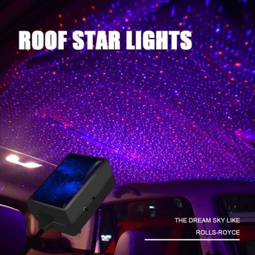 USB Car Led Decorative Atmosphere Lamp Roof Star Night Light Projector Adjustable Car Styling Automotive Interior Light