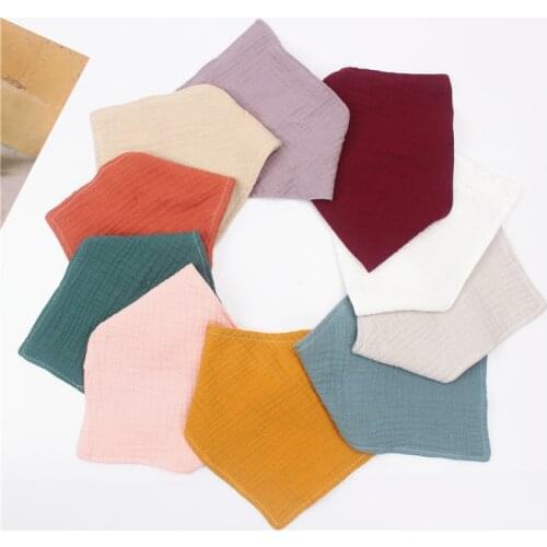 Baby Cotton Gauze Saliva Towel Newborn Toddler Boy Girls Feeding Childrens Triangle Bib Baberos Bebes Collar Bib Scarf Bandana
