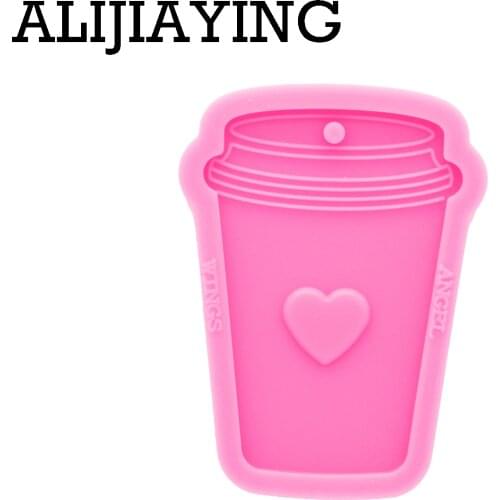 DY0585 Super Glossy Heart Coffee Cup Silicone Mold Epoxy Craft Molds DIY for Phone Grip Mold , Resin Crafting Mould Not Sticky