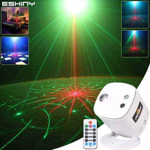 ESHINY NEW USB R&G Laser 40 Patterns Projector Stage Light RGB LED Party DJ Disco Bar Dance KTV Room Effect Lights Show B219N7