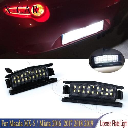 X-CAR 2Pcs LED License Plate Light Led Number Light Lamps Bulb White For Mazda MX-5 / Miata 2016 2017 2018 2019 D09H51270