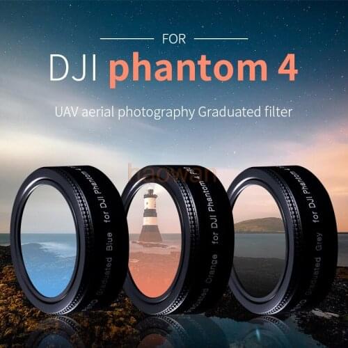Wtianya Graduated grey Orange Blue Lens Filter kit Protector for DJI phantom 4 pro camera