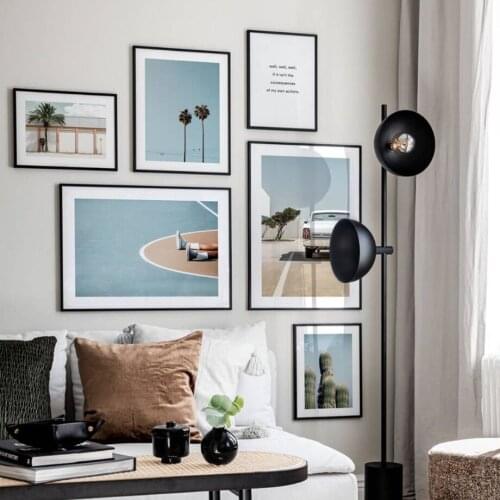 Game Over Wild Cactus Palm Trees Blue Sky Car Wall Art Print Canvas Painting Nordic Poster Wall Pictures For Living Room Decor