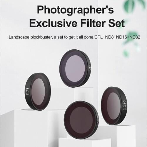 IS-FLT-GO2 Camera Filter Kit 4pcs Filter(CPL+ND8+ND16+ND32) HD Optical Glass Multi-layer Coating Aluminum Alloy for Insta360 GO2