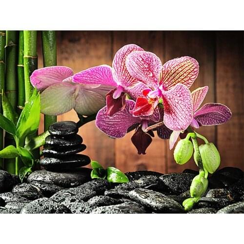 New Zen Diamond Painting Square/Round Orchid Figure Cross Stitch Wall Diamond Painting Love Gift Sticker