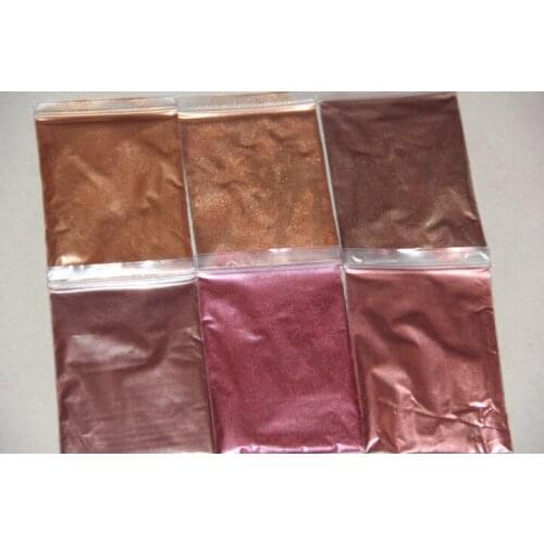Brown 6 colors Pigment Cosmetic Grade Dusty Powder Mineral Mica DIY Nail Art