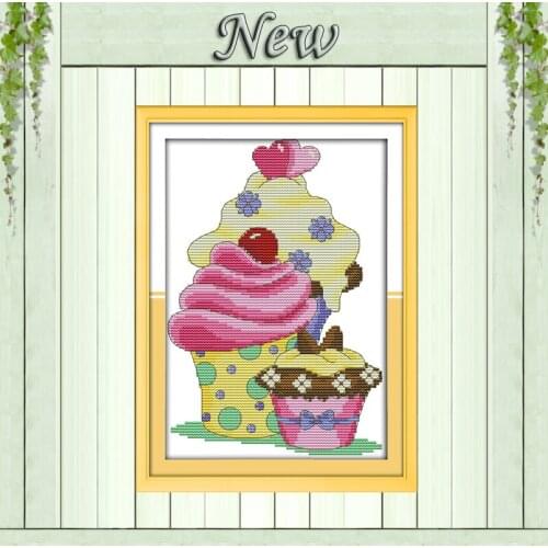 Summer ice cream dessert sweet diy painting counted printed on canvas DMC 14CT 11CT Cross Stitch Needlework Sets Embroidery kits