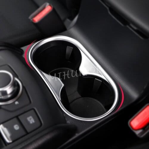 Cup Holder Cover For 2017 2018 2019 2020 Mazda CX-5 CX5 Matte Chrome Interior ABS Trim Accessories Overlay