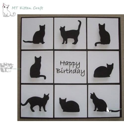 MT Craft 6Pcs Cats Animal Metal Cutting Dies Stencils Scrapbooking Photo Album Decorative Embossing Paper Card Crafts Die Cut