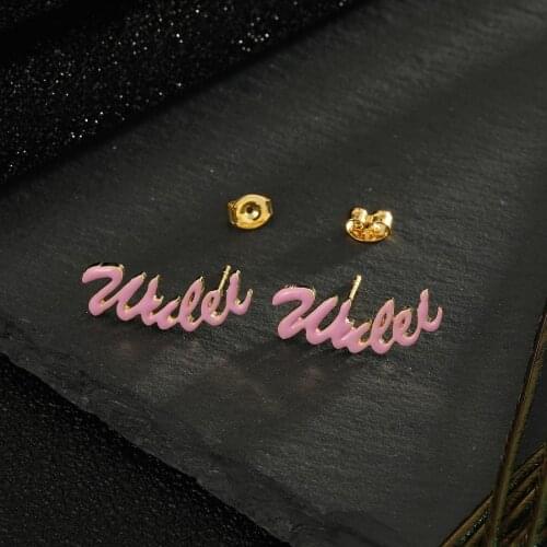 Fashion Customized Name Earrings Drop Oil Colorful Earrings Personalized Name Custom Letter Name Earrings Women Birthday Gifts