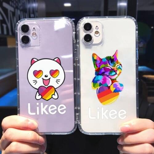 Fashion Likee cat bear love heart art Phone Case For iphone 13 12 11 8 7 plus mini x xs xr pro max Transparent soft