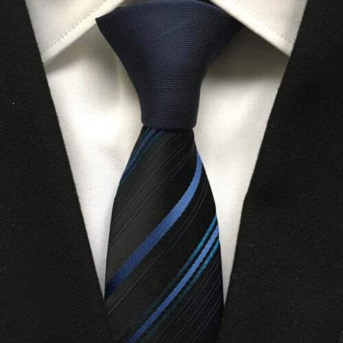 2021 Mens Ties Novelty Panel Neck Tie Solid Blue Knot with Body Red Diagonal Stripes Neckties