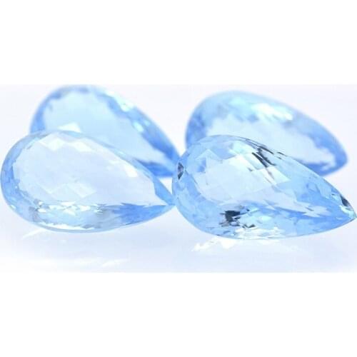 127.01ct Set Blue Topaz Pear Cut Chessboard