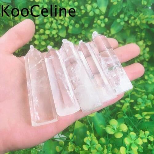 Natural Crystals White Clear Quartz Tower Point Energy Reiki Stones Room Home Office Aquarium Decoration Accessories Gemstone