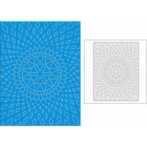 New 2021 Spotted Diamond Gear Panel Metal Cutting Dies for DIY Scrapbooking and Card Making Background Embossing Craft No Stamps